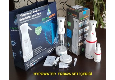 Hypowater FQB625 Taşınabilir Elektrolize Dezenfekte Edici Hijyen Su (Hipokloröz asit içerikli) Üretim Cihazı (400ml-kablosuz besleme-Mikropartiküler sprey başlık)