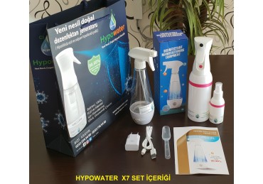 Hypowater X7 Taşınabilir Elektrolize Dezenfekte Edici Hijyen Su (Hipokloröz asit içerikli) Üretim Cihazı (300ml)