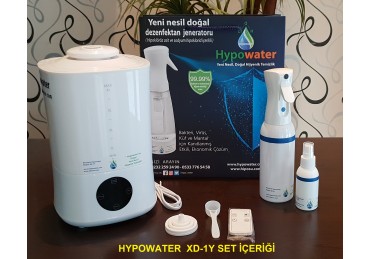 Hypowater XD-1Y Hava Dezenfeksiyon ve Taşınabilir Elektrolize Dezenfekte Edici Hijyen Su (Hipokloröz asit içerikli) Üretim Cihazı (4lt -3 farklı elektroliz ve buhar hızı kademeli)