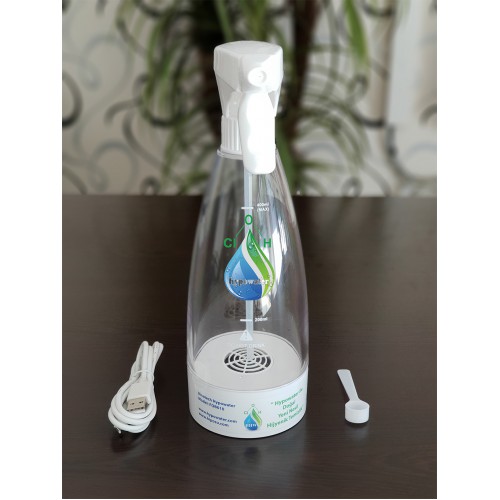 Hypowater FQB610 Taşınabilir Elektrolize Dezenfekte Edici Hijyen Su (Hipokloröz asit içerikli) Üretim Cihazı (400ml-USB besleme-Tetikleme sprey başlık)