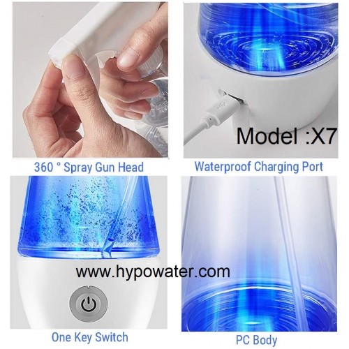 Hypowater X7 Taşınabilir Elektrolize Dezenfekte Edici Hijyen Su (Hipokloröz asit içerikli) Üretim Cihazı (300ml)