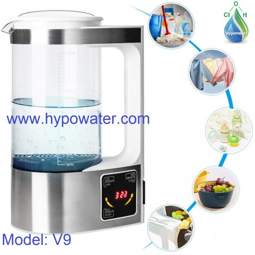 Hypowater V9 Taşınabilir Elektrolize Dezenfekte Edici Hijyen Su (Hipokloröz asit içerikli) Üretim Cihazı (2lt -3 farklı zaman kademeli) 